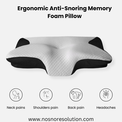 Memory Foam Sleep Support Pillow - NoSnoreSolution